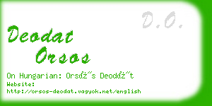 deodat orsos business card